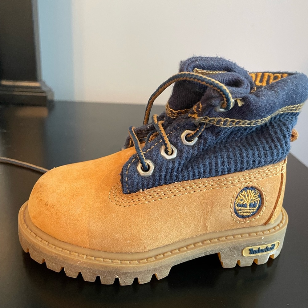 Timberland Toddler Boots-unique blue waffle design